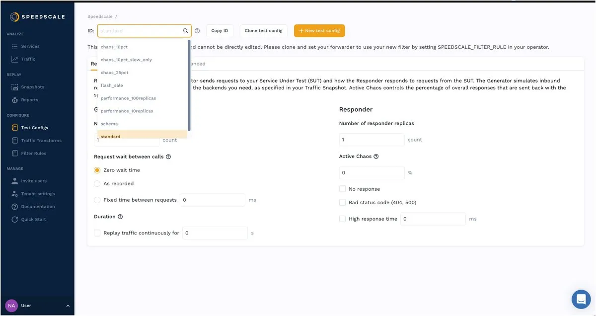Moreover, you can snapshot and replay the traffic under different conditions.