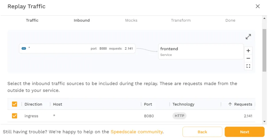 Click “Next” to move on, where you’ll be presented with an overview of the inbound traffic that’s...