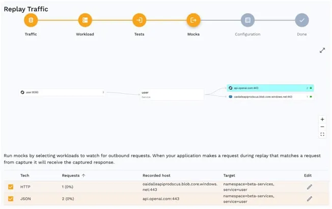 Speedscale has built-in support for service mocking of backend downstream systems.