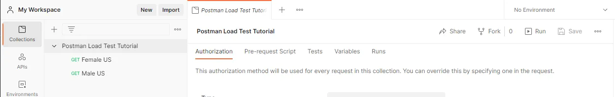 Screenshot of collection view