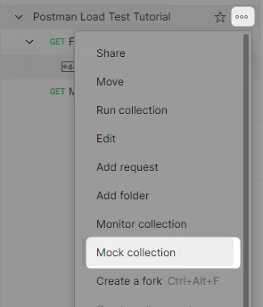 Postman load test tutorial - Mock collection