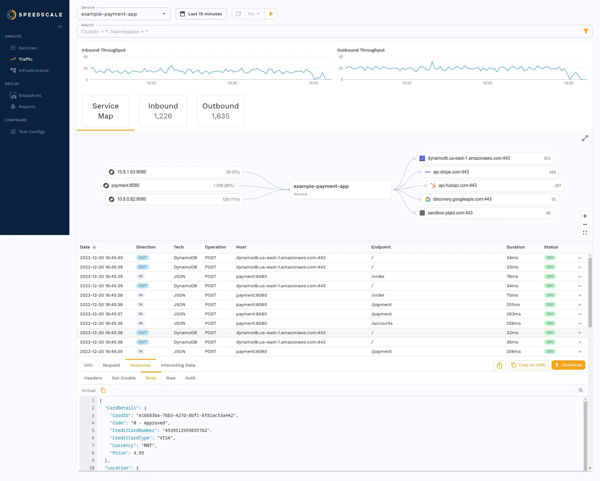 Traffic capture with Speedscale
