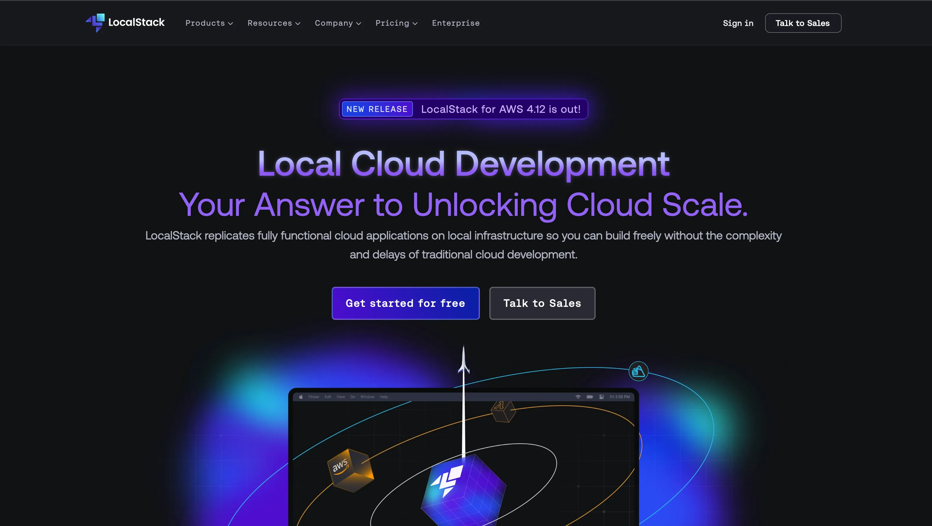 LocalStack front page