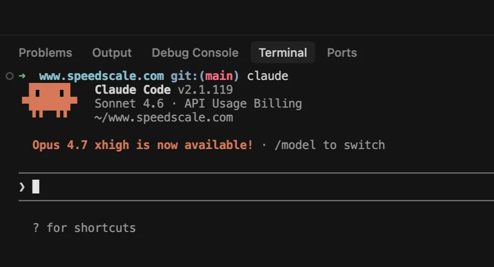 image of claude in terminal