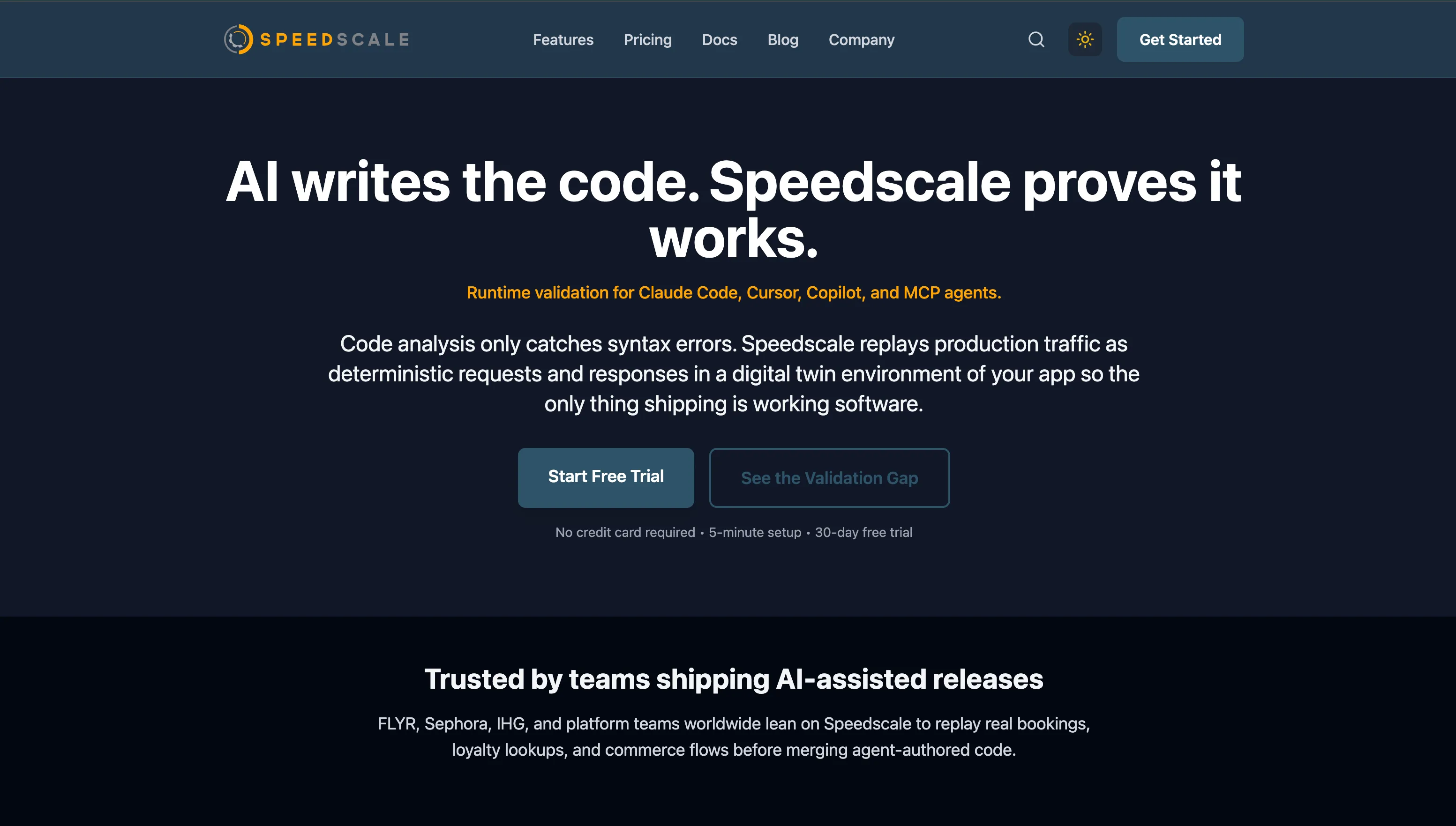 Speedscale home page