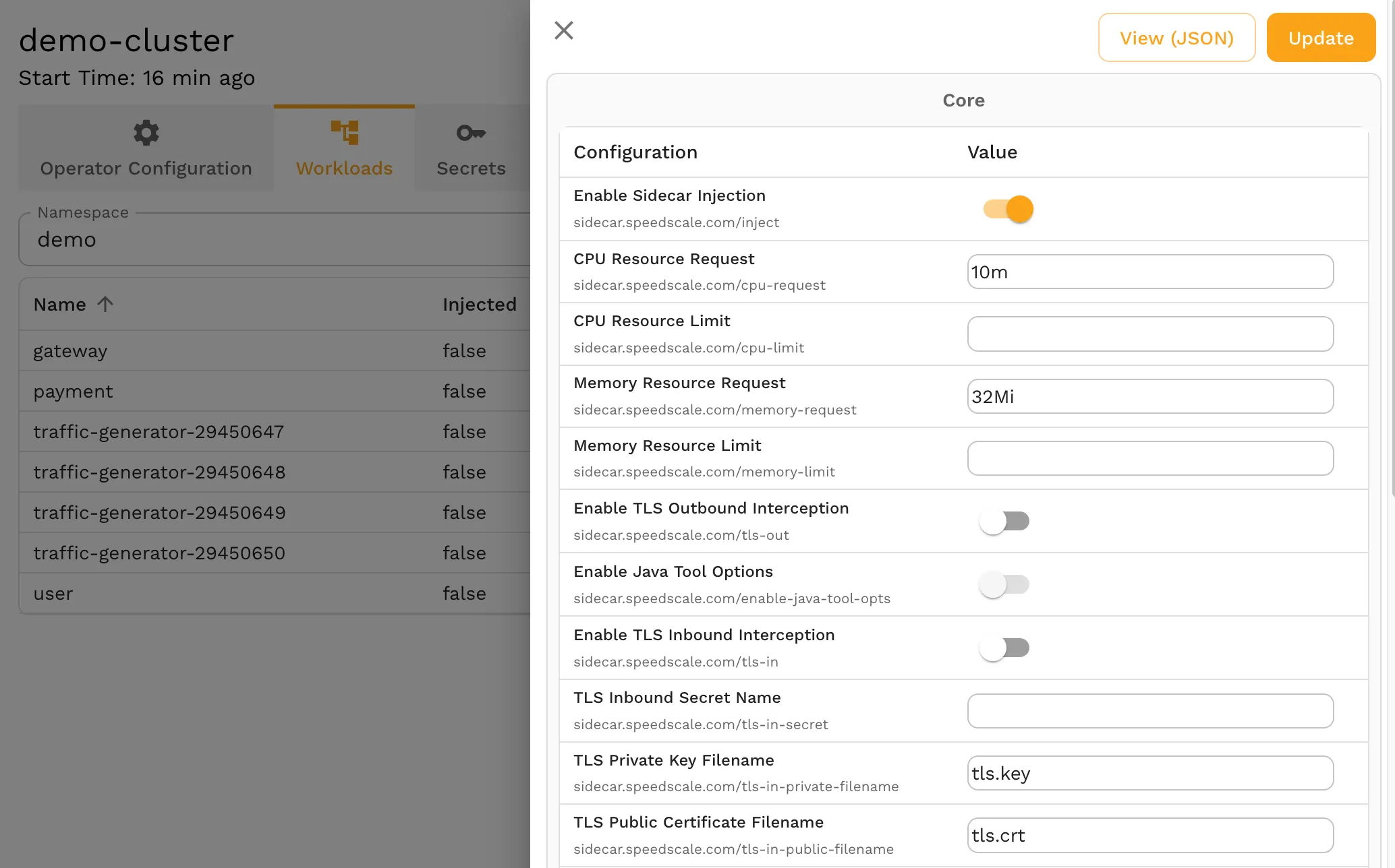 inject sidecar on payment