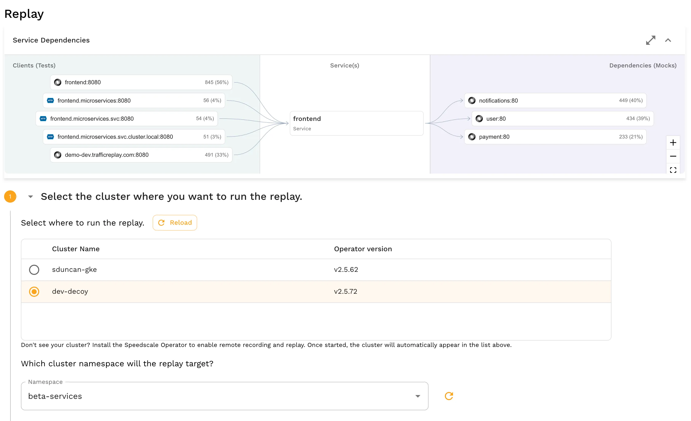 Speedscale makes it easy to replay traffic