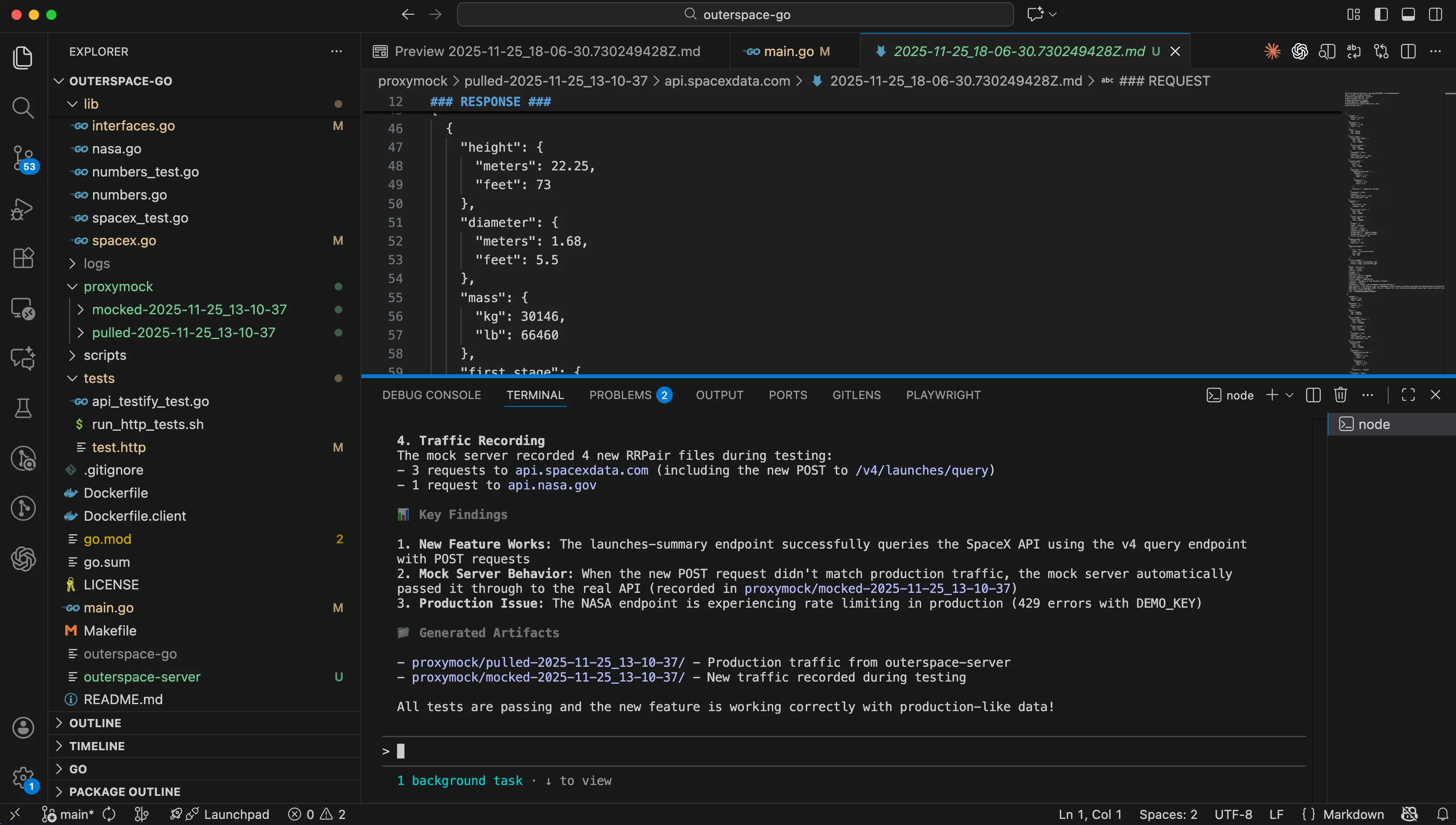 Claude Code orchestrating proxymock