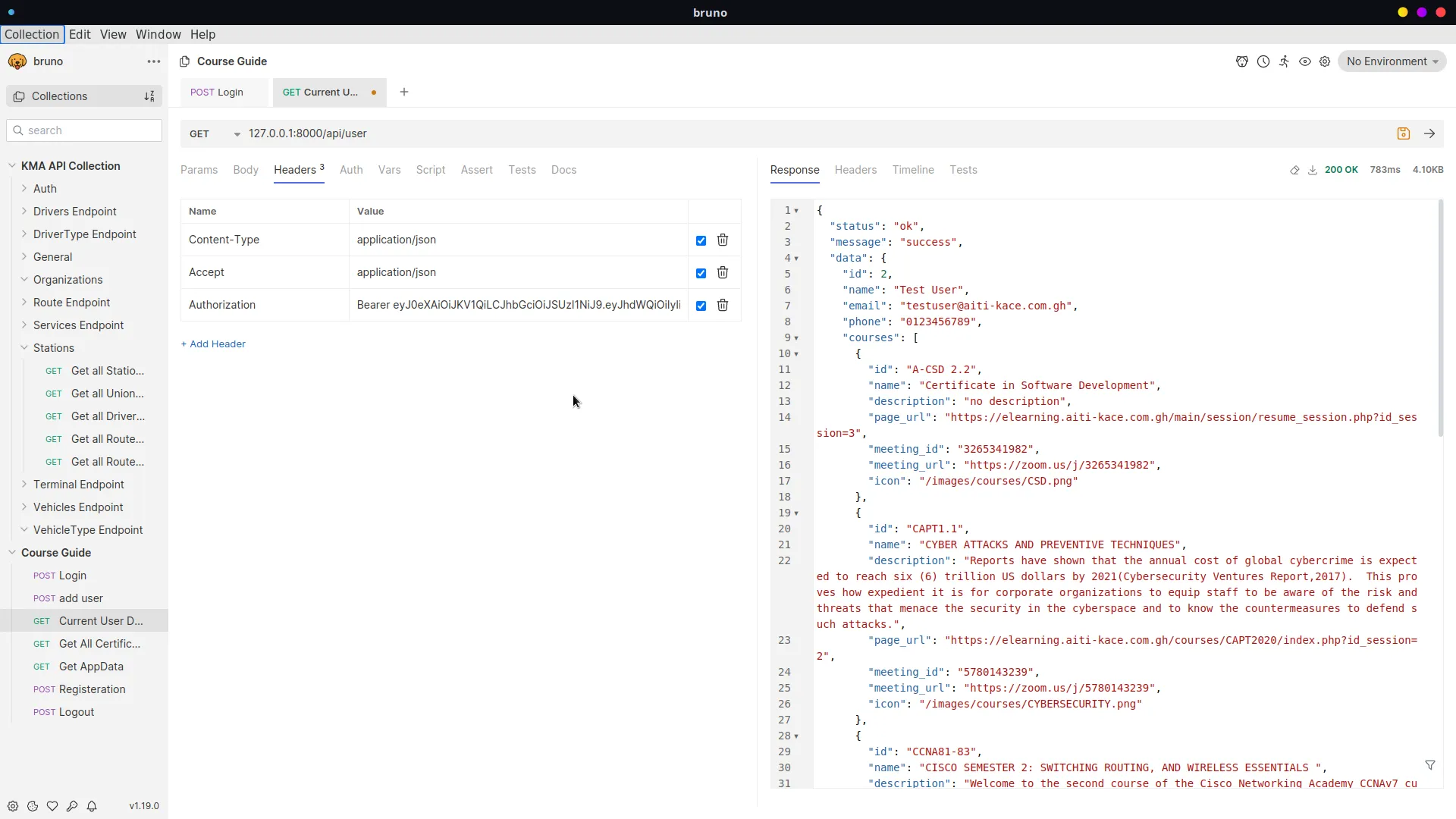 Bruno API testing tool